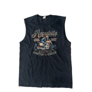 Republic Of Texas Original Clothing Co 2017 Biker Rally Tank Top- Black-Size L